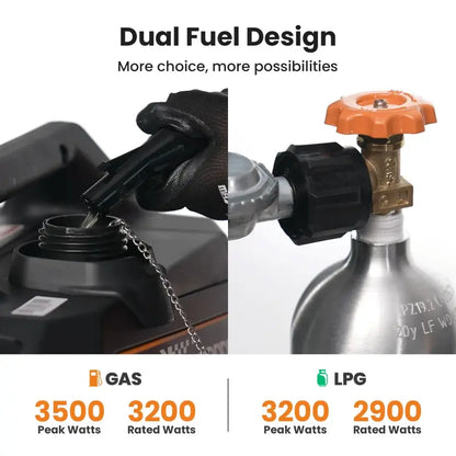 MXR3500S Dual Fuel Generator Dual Fuel Design