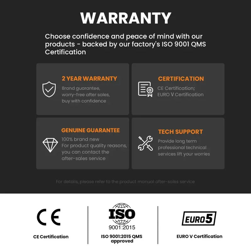 MXR3500S Dual Fuel Generator Warranty