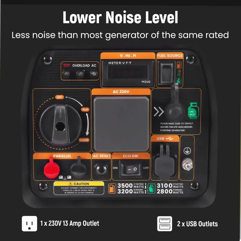 MXR3800DF Petrol/LPG inverter Generator Noise Levels