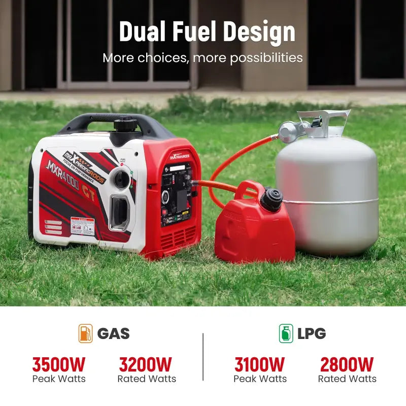 MXR4000GT Portable Inverter Generator Dual Fuel Design